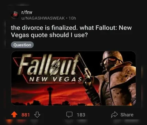 Divorce Fallout New Vegas Quote