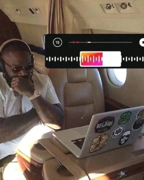 Rick Ross Working on a Private Jet