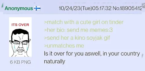 Kino Soyjak Tinder Rejection