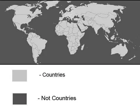 Map of Countries and Not Countries