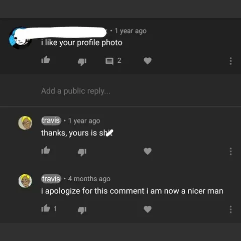 Apologizing After Insulting a Profile Photo