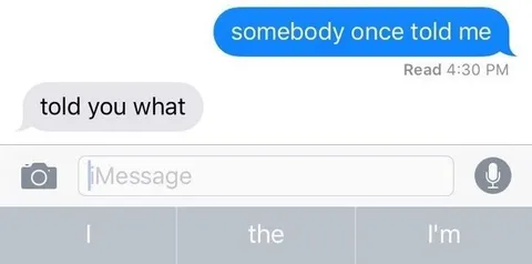 Somebody Once Told Me