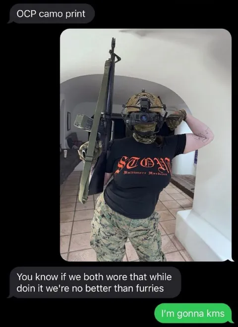 Camo Outfit Makes Us Furries