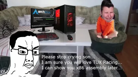 Linux Dad Consoles Crying Son