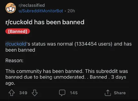 Cuckold Subreddit Gets Banned