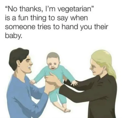 Vegetarian Baby Hand-Off