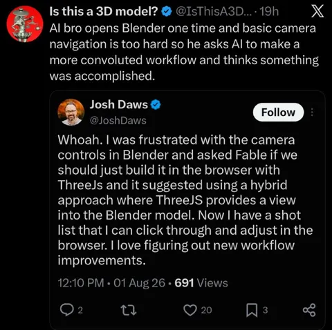 AI Overcomplicates Blender Workflow
