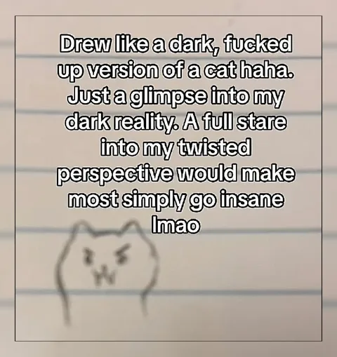 Dark Twisted Cat Drawing