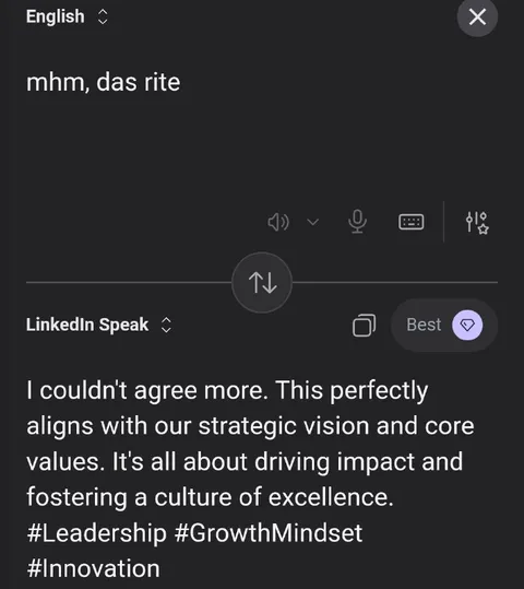 Mhm, Das Rite LinkedIn Translation