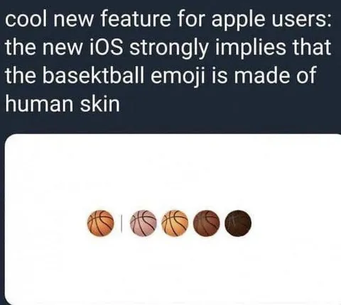 iOS Basketball Emoji Skin Joke