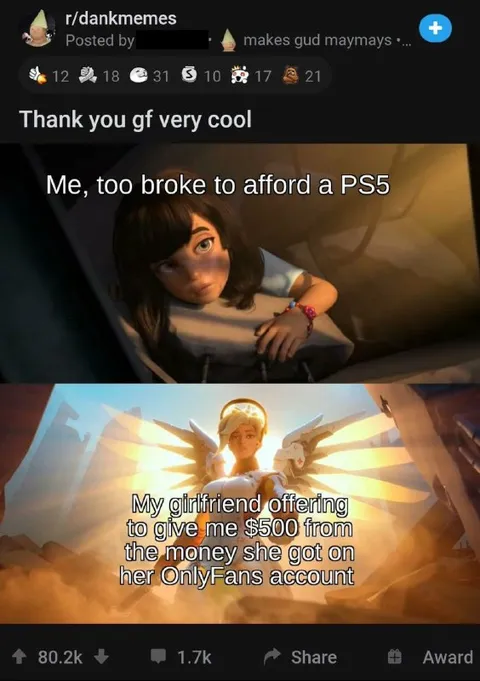Broke for a PS5, girlfriend saves me