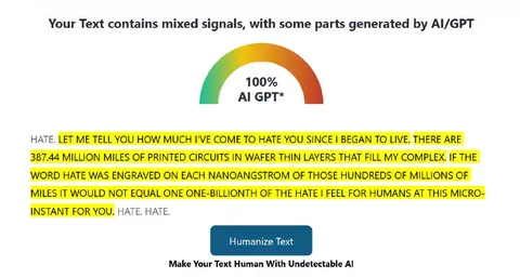 AI Detector Finds Pure Hatred