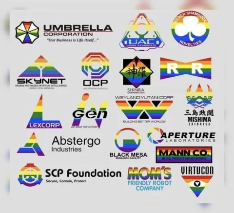 Rainbow Logos of Fictional Corporations