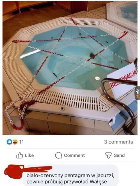 Pentagram w jacuzzi przywołuje Wałęsę