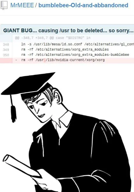 Giant Bug Deletes usr