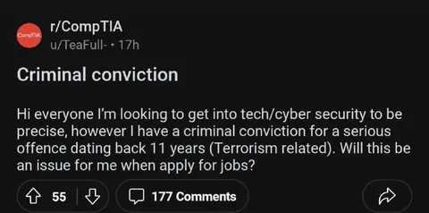 Criminal Conviction Job Application Question