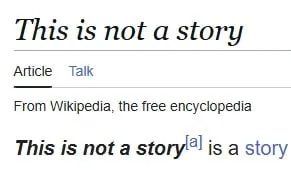 This Is Not a Story