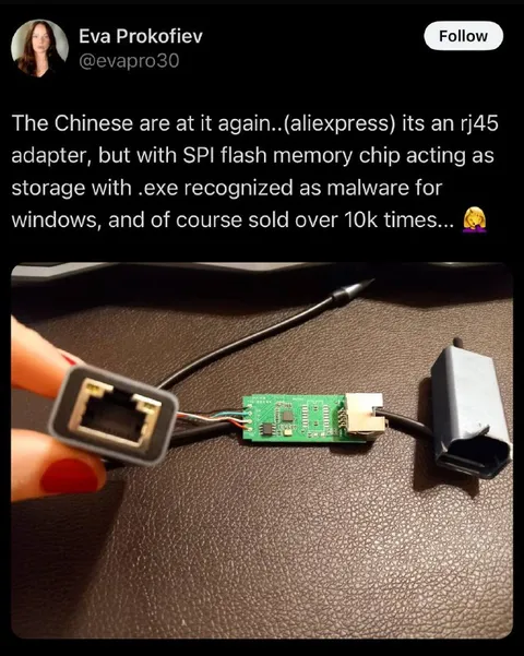 Chinese USB Adapter Malware Surprise