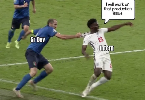 Senior Developer Pulls Intern Back