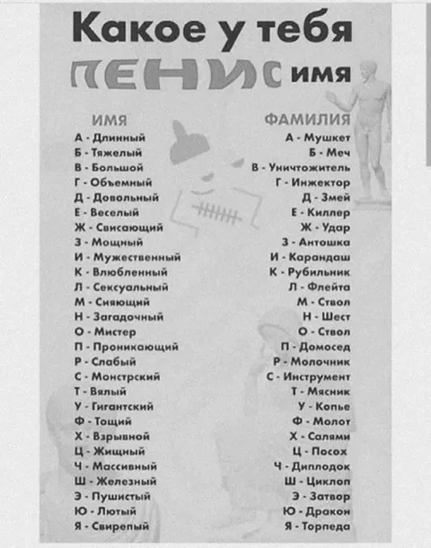 Какое у тебя (ЕН)Ус имя