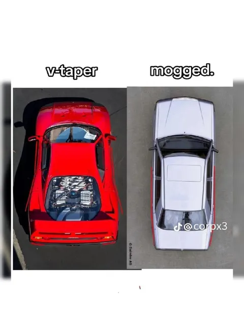 V-taper mogged car comparison