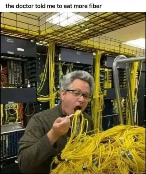 Man Eats Network Cables