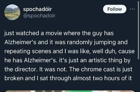 Chrome Cast Alzheimer’s Movie
