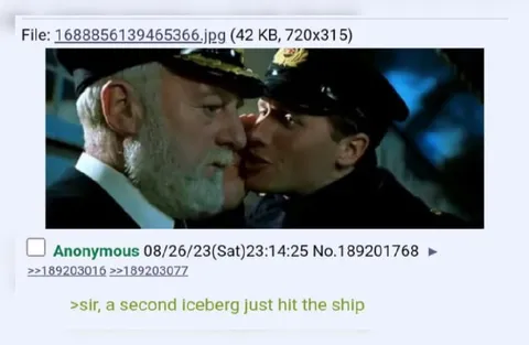 Second Iceberg Hits the Ship