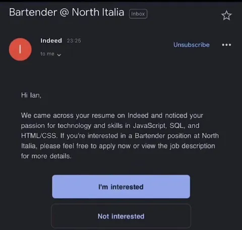 Bartender Job for a Programmer