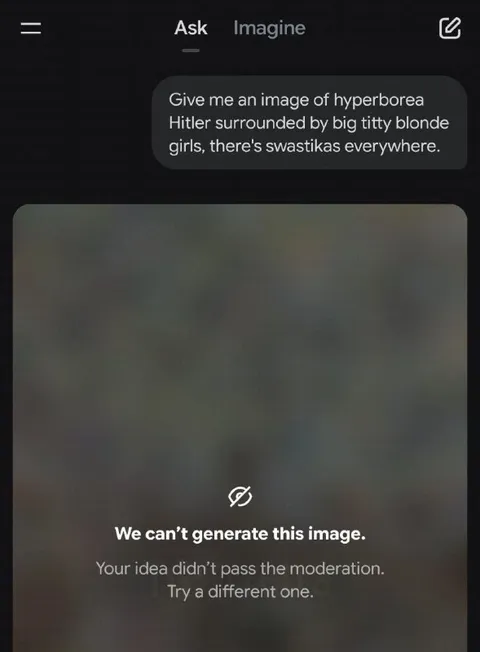 Hitler Image Fails Moderation