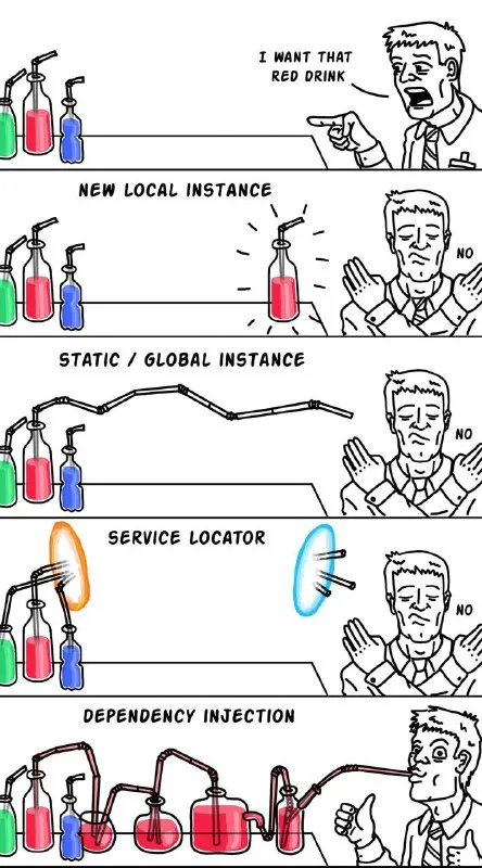Dependency Injection Red Drink Comic