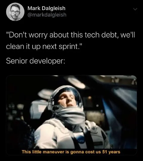 Senior Developer Tech Debt
