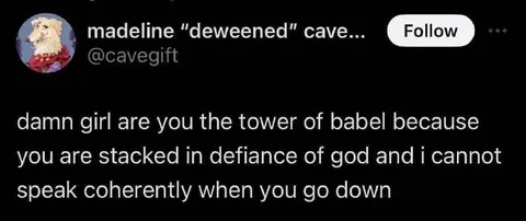 Tower of Babel Pickup Line