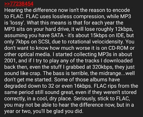 FLAC MP3 Degradation Copypasta