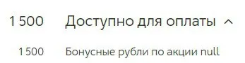 Бонусные рубли для оплаты