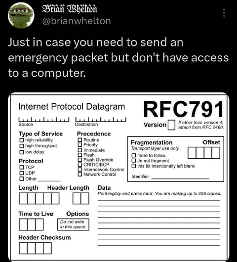 Emergency Packet Without a Computer