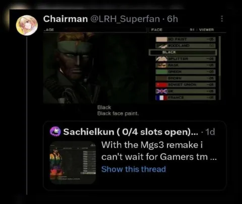Black Face Paint Gamer Reaction