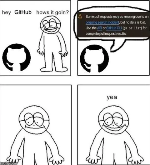 GitHub Search Incident Comic
