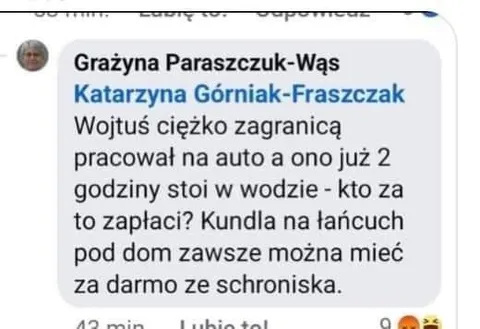 Samochód Wojtusia stoi w wodzie
