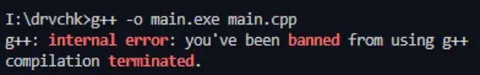 Banned From Using G++