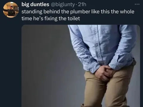 Standing Behind the Plumber