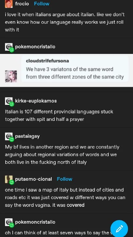 Italian Regional Language Arguments