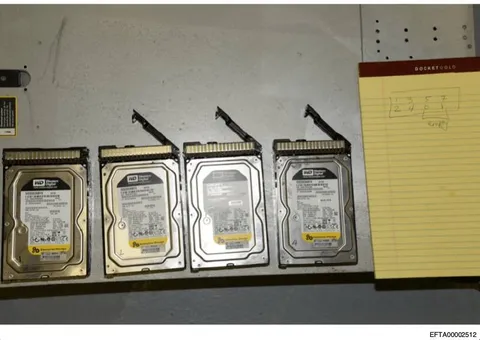 Four Hard Drives in a Row