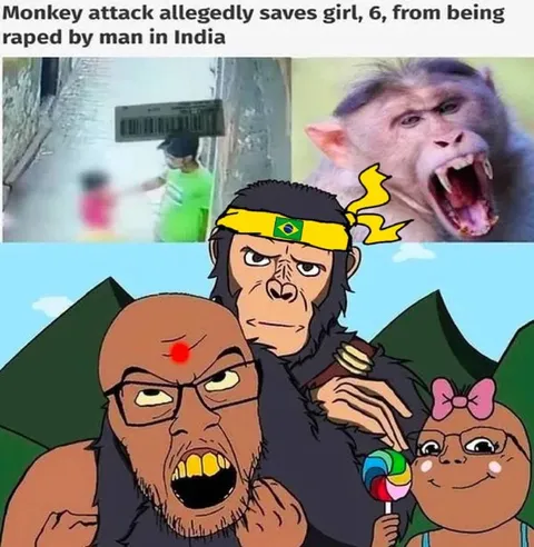 Monkey Attack Saves Girl