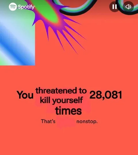 Spotify Wrapped Suicide Joke