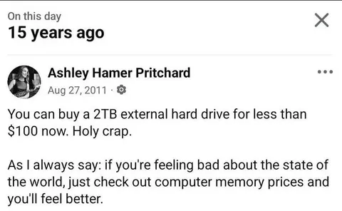 Computer Memory Prices Make You Feel Better