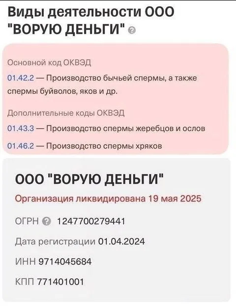 ООО «Ворую деньги» ликвидировано