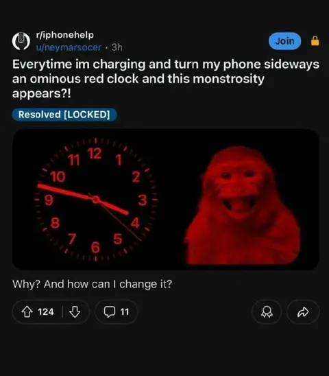 Ominous Red Charging Clock