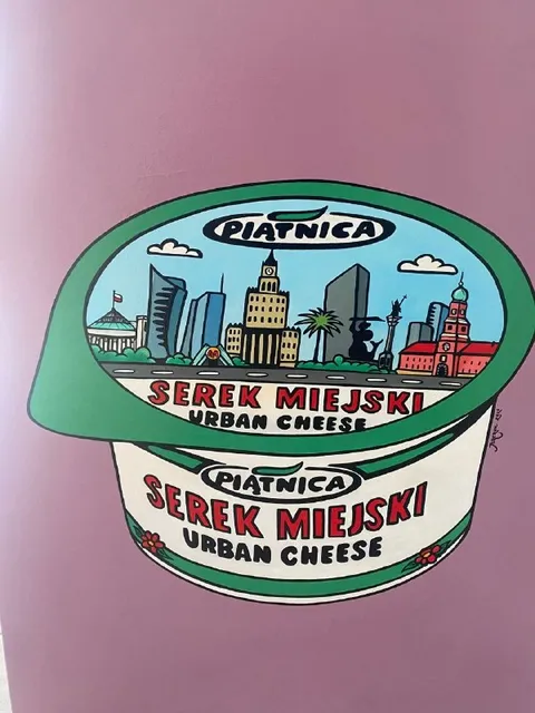 Miejski serek z panoramą miasta