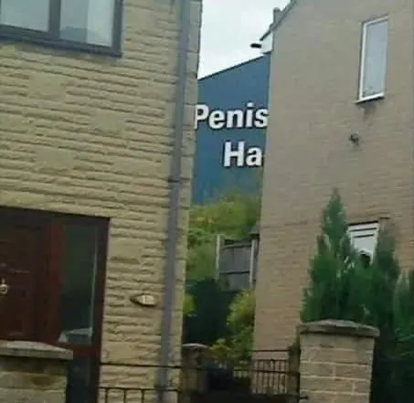 Penis Sign Between Buildings